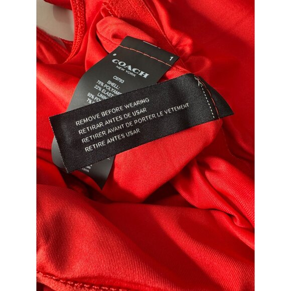 Coach Women’s One Piece Swimsuit Bathing Suit Authentic Signature Red Sz XS NEW - Picture 11 of 14